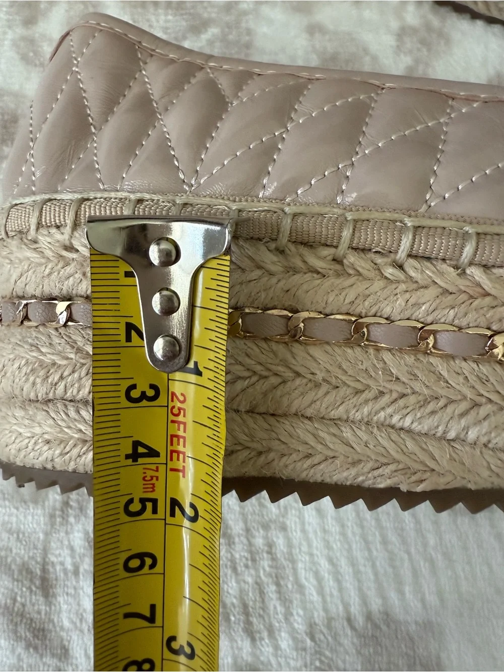 KARL LAGERFELD PARIS Desta Quilted Leather Slip-On Espadrille Platform Flat
